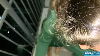 Lia Lover Blowjob & Handjob POV - Petite Babe Sucks Cock on Balcony and Bed