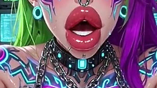 Cyberpunk Style Women Bouncing Boobs, Ai Animation