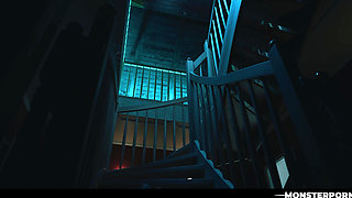 Alien Hentai Porn 3D -  Ebony Barbie Rous Creampied and Cumflated by Monster Cock