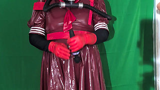 Gasmask and Bubble Bottle Backpack, pvc School Girl and Vibrator Wand