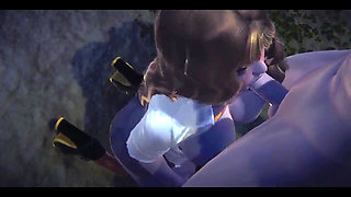 Hentai Uncensored - Hermi Blowjob and Fucked in a Park at Night - Japanese Asian Manga Anime Game Porn