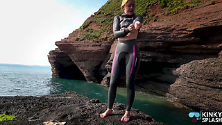 Diving in My Shiny Two-piece Wetsuit