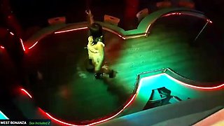 Latina Stripper Pussy Eating in DJ Booth - Old Man Fingers Her Before Pole Dance
