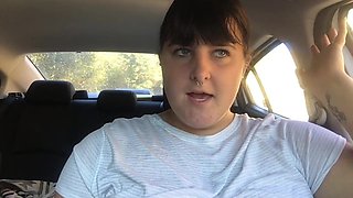 Curvy Brunette Solo Beauty Mesmerizes with Public Car Play