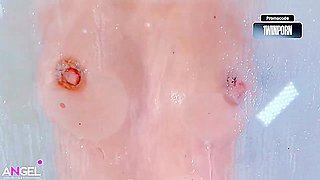 Hot milf takes a shower, masturbates, and ejaculations while you jack off to her.