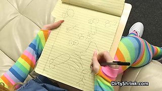 Nymph patient sees a dick in everything so she gets a hard one