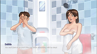 Summertime Saga - Gameplay - Roleplay - Debbie Shower Scenes and Mutual Masturbation