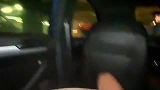 Cheating Girl's Public Car Park Orgasm with Driver