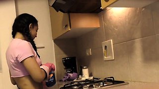 Beautiful maid Matilde Ramos squirting in hot POV fuck