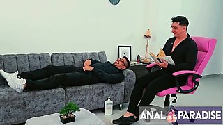 Step Sister Anal Fuck While Watching TV - LilTimy Takes Emma Anturin's Ass Hard