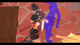 Genshin Impact Hentai - Xinyan Handjob and Blowjob - Japanese Asian Manga Anime Film Game Porn