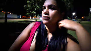 Nicoly Mattos Flashing Hairy Pussy and Big Tits in Square
