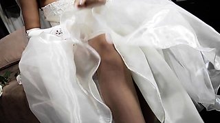 Sexy milf bride in stockings can't wait to get fucked hard