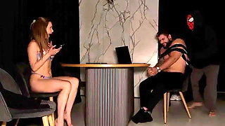 Rough Fuck with Hot Model During Her Husband Cuckold Playing Computer Games