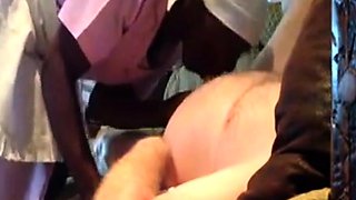 Ebony Maid on Webcam: Blowjob