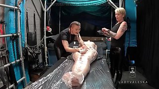 Sub Girl Wrapped in Latex and Tormented by Mistress Valeska