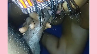 Short-haired black woman rides my long cock like a pro
