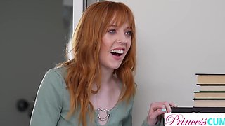 Petite redhead Madi Collins getting creampie by her stepbro