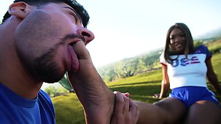 Outdoor Cock Riding With Athletes Dave Candle And Lana Gee