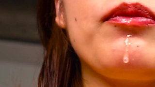 Haruno Opens Her Mouth Wide... Tsubame Grabs Her Tongue, Makes Her Spit, and Smells Her Shame