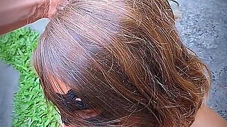 MILF Gets Licked, Fucked Rough by a Big Cock and Opens Her Pussy Wide in Hot Black Lace Lingerie Outdoor in a Beautiful Garden