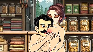 Cartoon video of Swati and shopkeeper Ramu's funny sex. fucking.