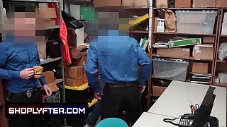 Little innocent dark haired lets the lp officers pound her Tight Pussy