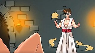 Hentai redhead gives blowjob and having sex