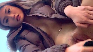Amateur Asian Lady blowjobs and jerking