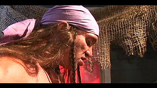 Pirates of cum island - Captain Jack fucks the raven hair slut