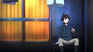 Tiny guy overwhelmed by tall athletic anime giantess babes