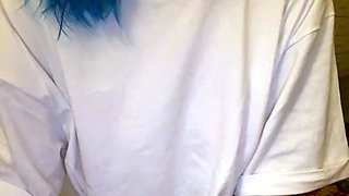 Emo teen Becka solo webcam masturbation