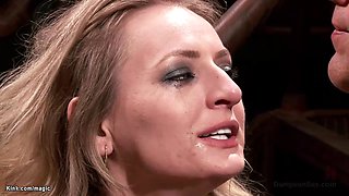 Blond gets suspension and rough sex