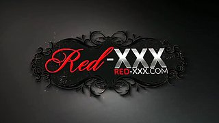Red XXX gets frisky while in her home office