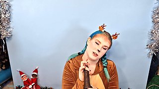 Sensual BJ in a Reindeer Costume - Solo Girl