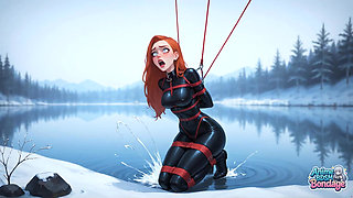 A Frozen Glory Hole in a Snowy Lake! a Naked Bondage Sex of Horny Sluts! Fantastic Domination & Submission XXX Porn!