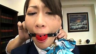Beautiful Oriental secretary gets gangbanged in the office