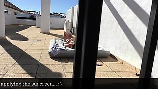 Public voyeur outdoors sex cumshot on the beach
