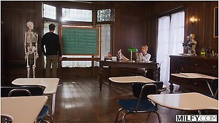 Fit Blonde Teacher Millie Keeps Bad Boy