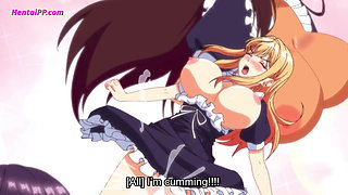 Two Hot College Girls Share The Same Cock In a Crazy Threesome - Hentai