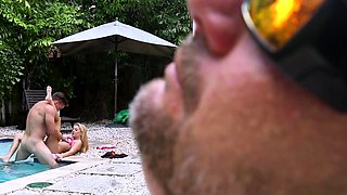 Blonde teen Vanessa Cage has hardcore sex in her bedroom