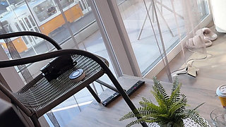 Hot and Horny Brunette Babe College Cheerleader Makes a Big Dick Guy Cums by Playing Her Phone and Ignoring Him