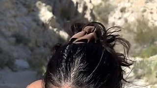 Outdoor Blowjob While Hiking in the Desert - Amateur Wmaf - Cum in Mouth Public BJ Swallow