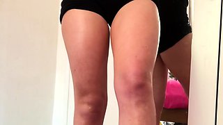 Amateur redhead masturbates then gives a blowjob