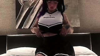 Amateur super sexy teen busty brunette in action