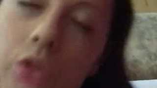 Beautiful babe in sexy lingerie rides big cock in POV