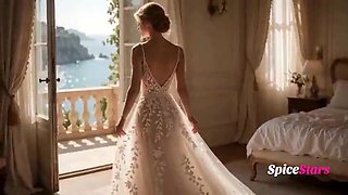 Hotwife Bride before wedding gets porked by a BIG BLACK COCK on her bridal couch - BIG BLACK COCK - Cuckold - AI Generated