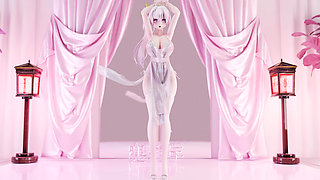 Weak Sound Erotic Suspender White Silk Underwear See-through Dress