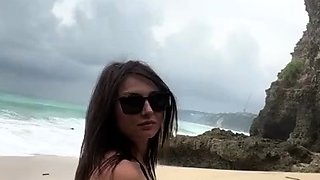 First time amateur brunette solo with dildo