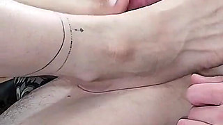 Office Interview Foot Seduction - Vitoria Vonteese Teases the Boss - Double Footjob